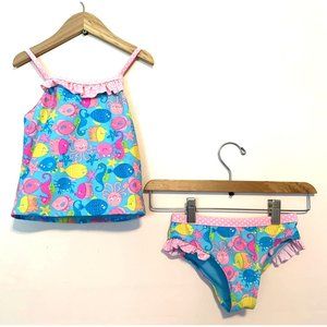 JK J. Khaki little girls size 6 2 piece swim suit Adorable fish print so sweet!